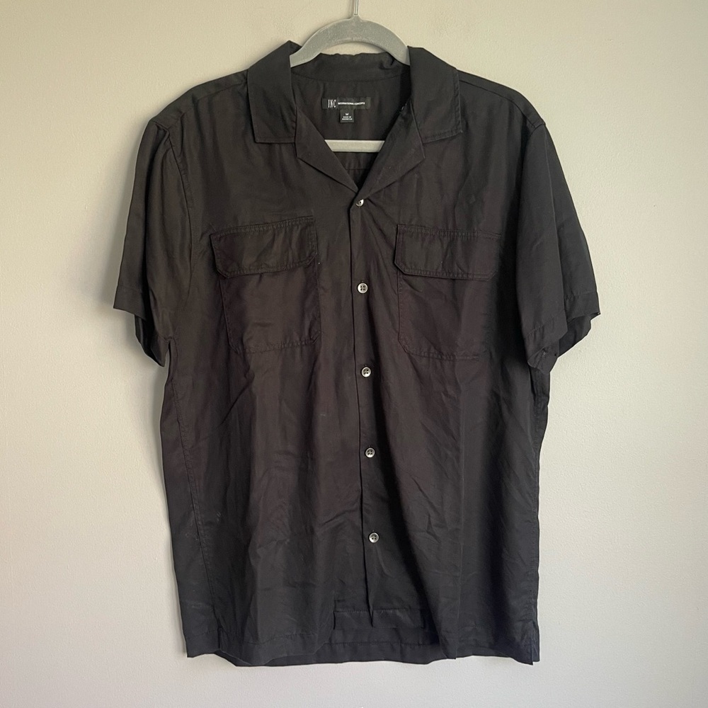 Men’s INC International Concepts Black Short Sleeve Button Down